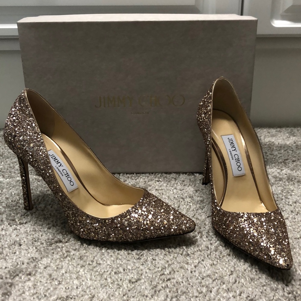 Jimmy Choo Romy Glitter Pumps Ballet Pink